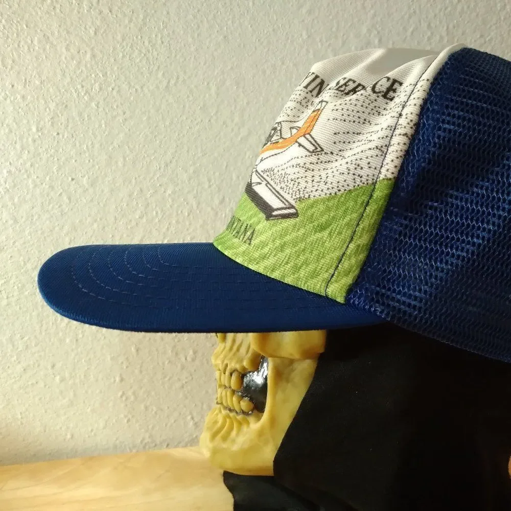 Vintage Russaero Flying Service Crop Dust Snap Back Trucker Hat